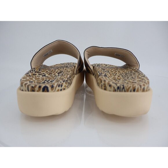 Adidas Adilette Platform Sandal Slide Crystal Sand Animal Print Men Size 11 Tan - Picture 6 of 13